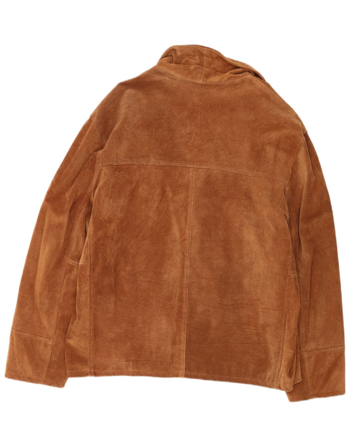Jaqueta masculina vintage de camurça IT 52 XL couro marrom