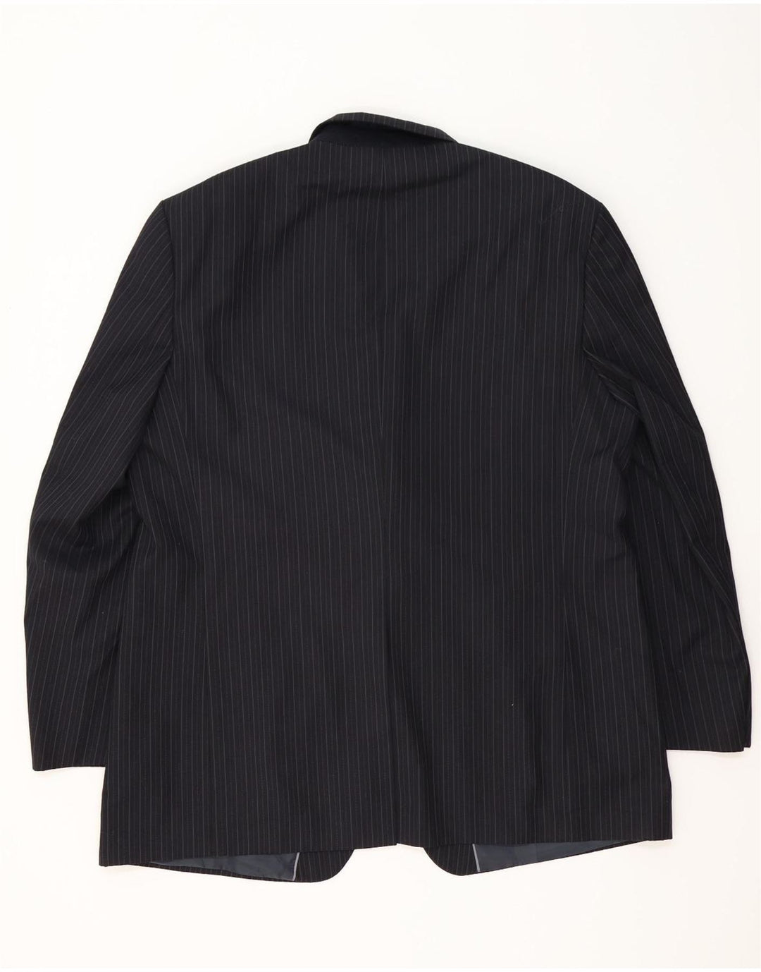 Jaqueta blazer masculina de 3 botões Marks & Spencer Reino Unido 48 2XL risca de giz azul marinho