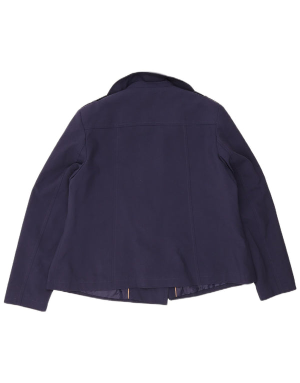 Casaco feminino Marks & Spencer Pea Coat UK 16 grande poliéster azul marinho