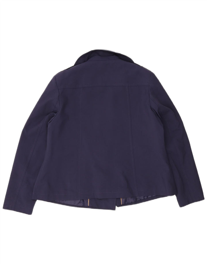 Casaco feminino Marks & Spencer Pea Coat UK 16 grande poliéster azul marinho