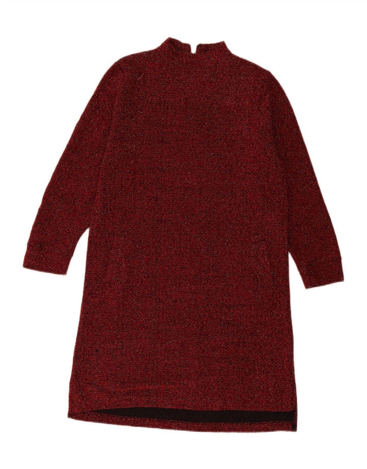 Vestido jumper feminino de manga comprida PACO BOUTIQUE UK 14 grande vermelho manchado