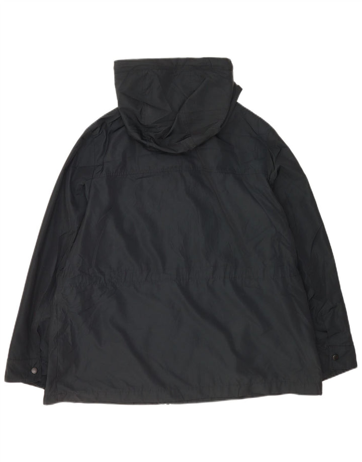 Jaqueta de chuva feminina Marks & Spencer com capuz grande tamanho UK 18 XL azul marinho