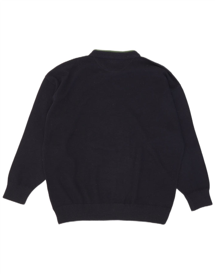 Suéter masculino Alexander's com gola redonda e 2XL de lã azul marinho