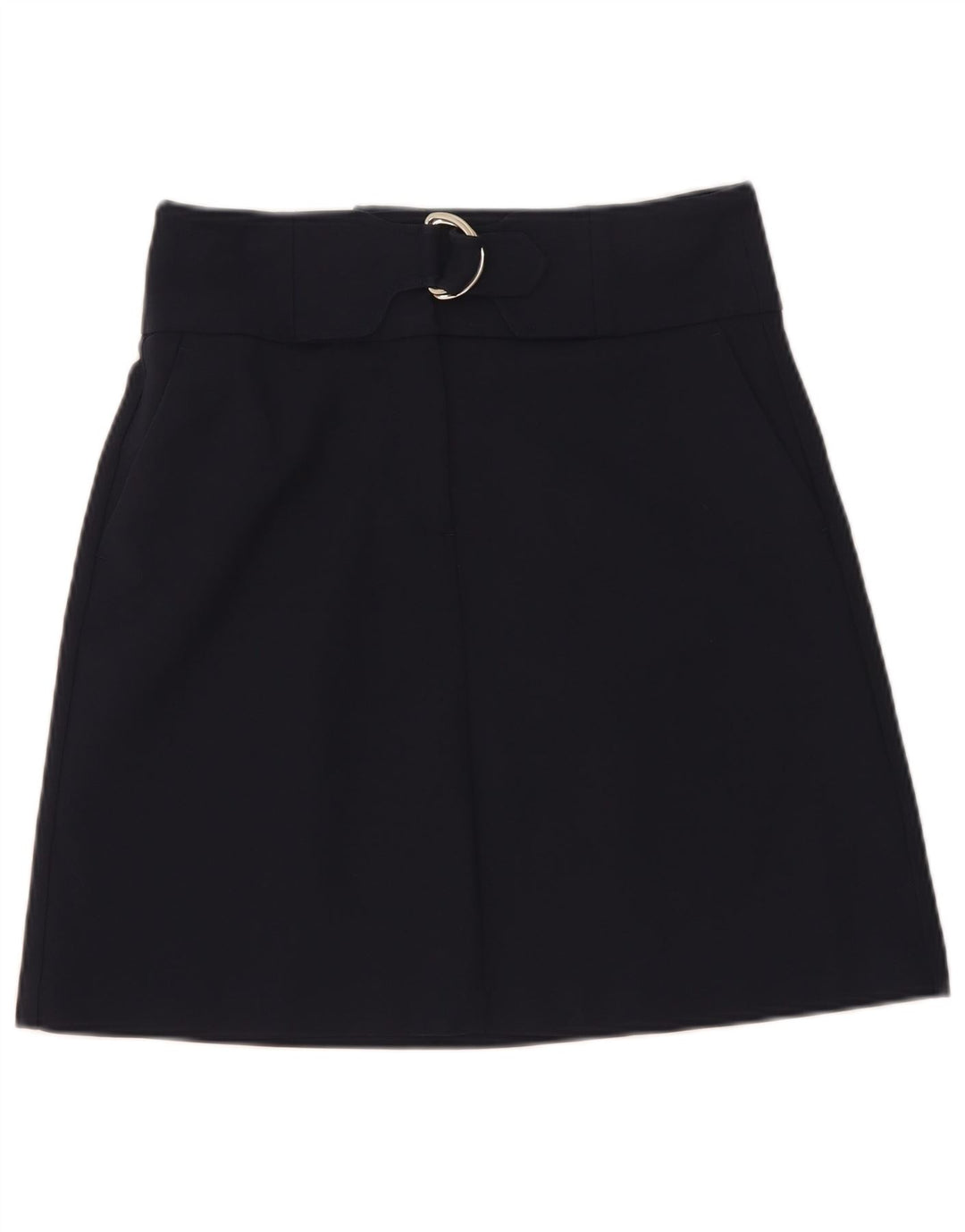 Minissaia feminina Marks & Spencer Reino Unido 8 pequena W28 algodão azul marinho