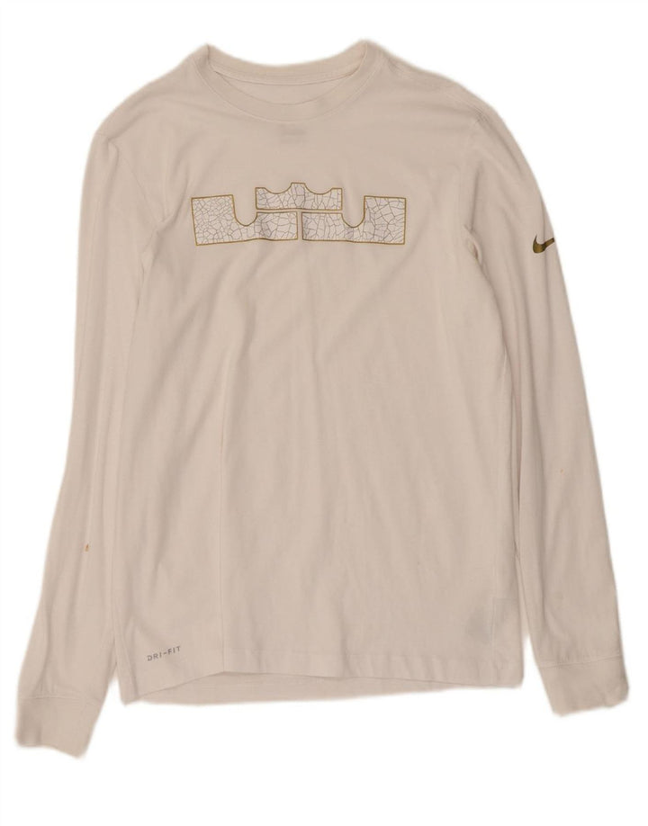 PUMA Masculino Dri Fit Graphic Top Manga Longa Médio Algodão Branco