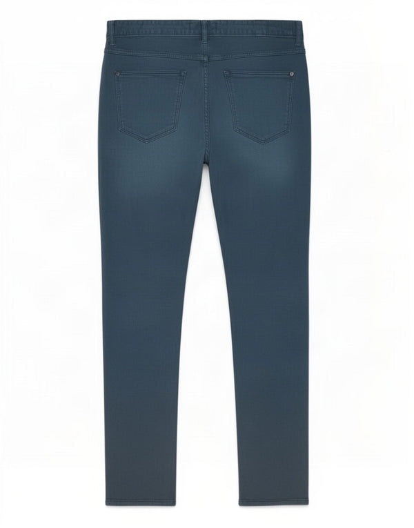 Zara Calça masculina slim casual UE 42 grande W32 L32 algodão azul marinho