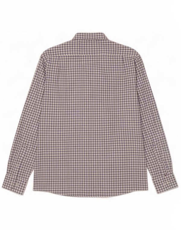 Camisa masculina Tommy Hilfiger tamanho 16 1/2 grande algodão xadrez branco