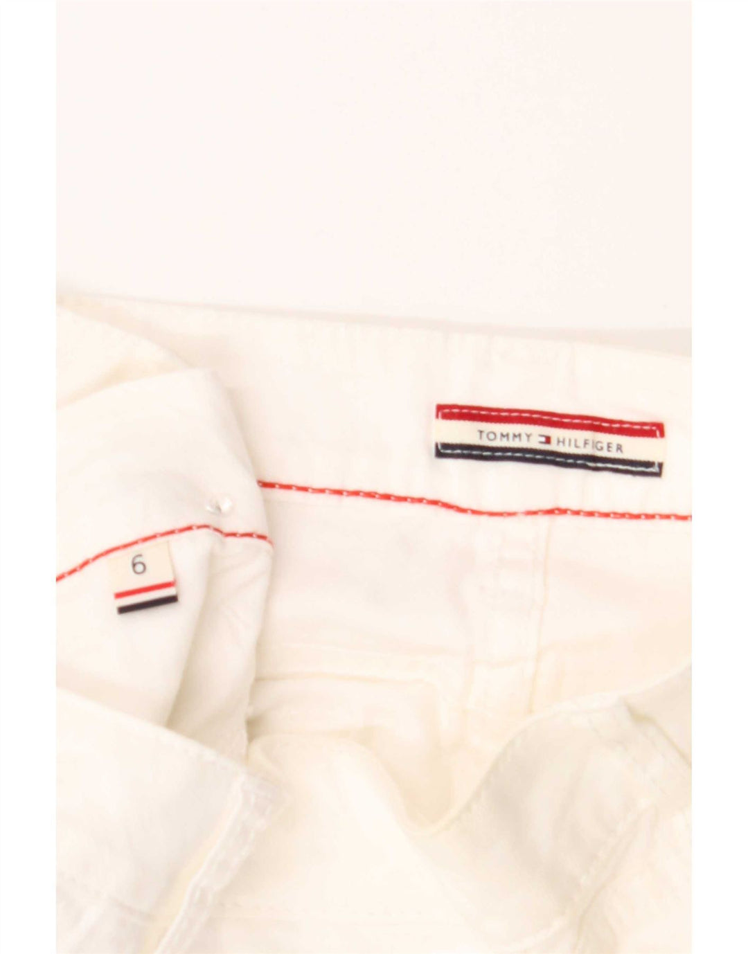 Shorts Chino feminino Tommy Hilfiger EUA 6 médio W32 algodão branco