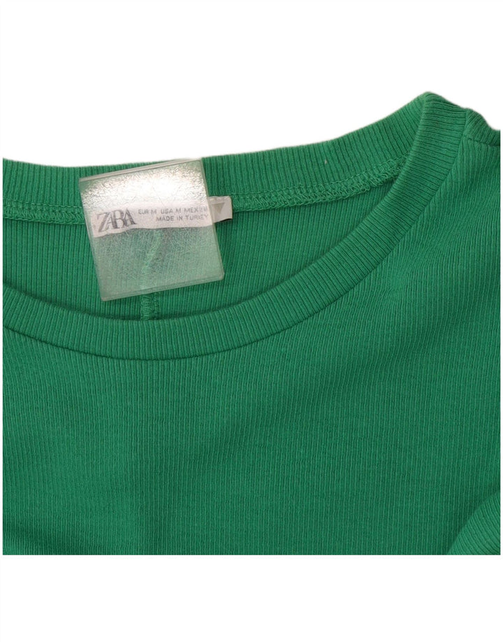 Vestido bainha feminino Zara Reino Unido 12 verde médio