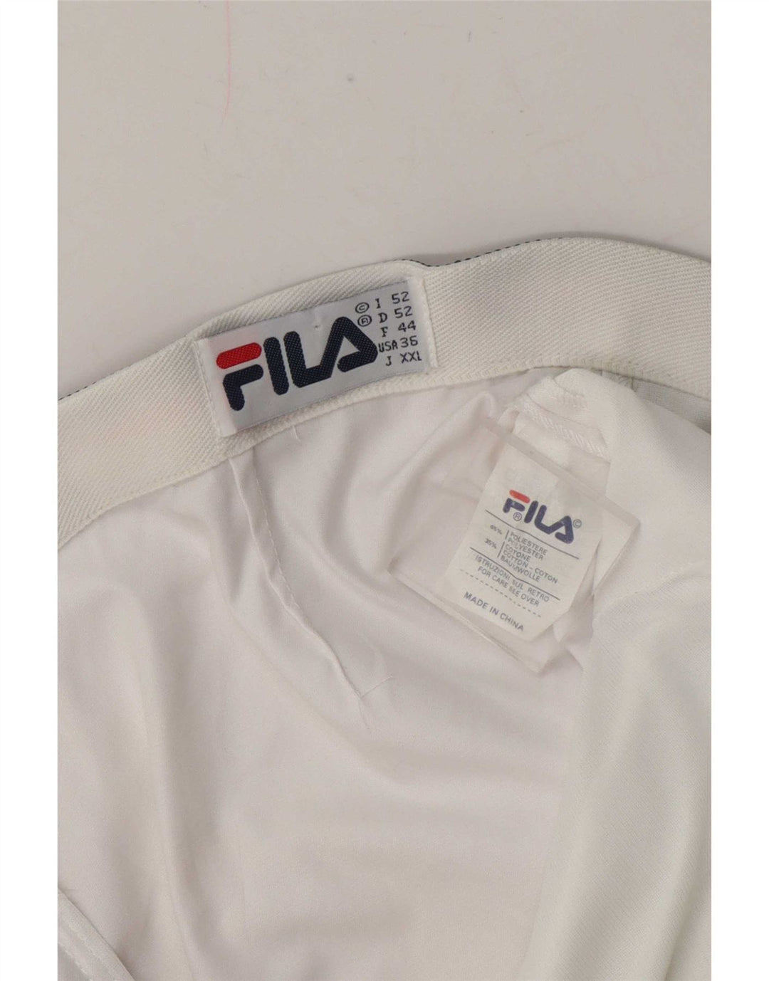 Fila Masculino Pegged Chino Shorts IT 52 XL W38 Branco Colourblock Poliéster