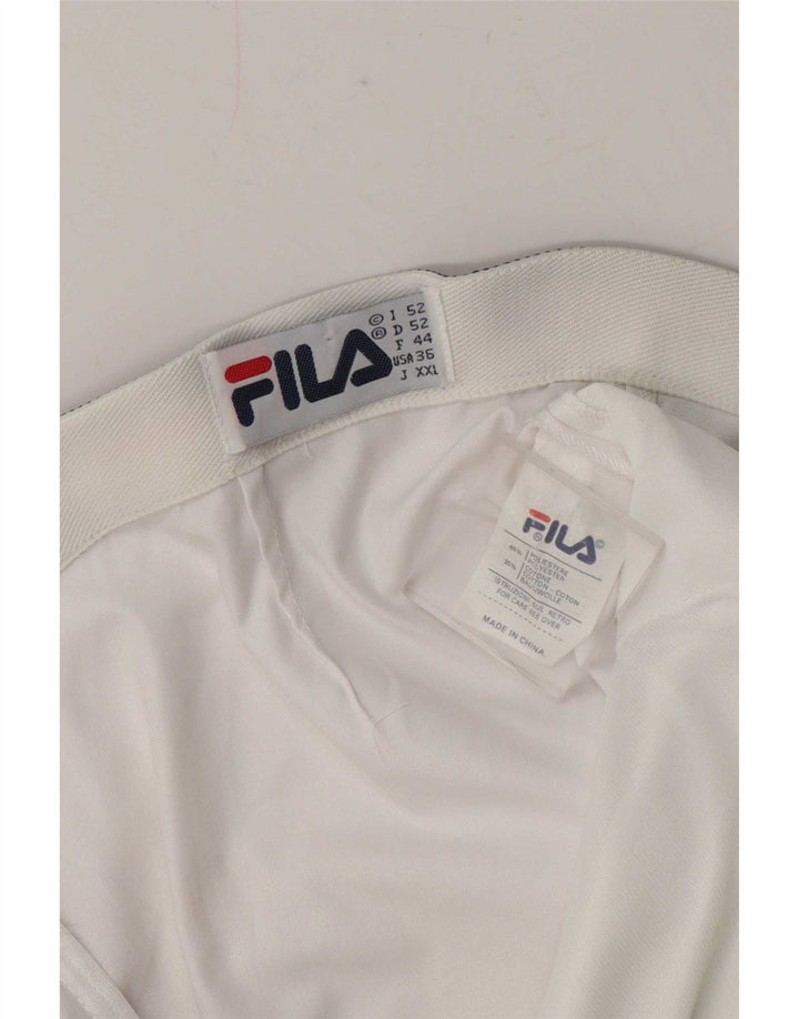 Fila Masculino Pegged Chino Shorts IT 52 XL W38 Branco Colourblock Poliéster