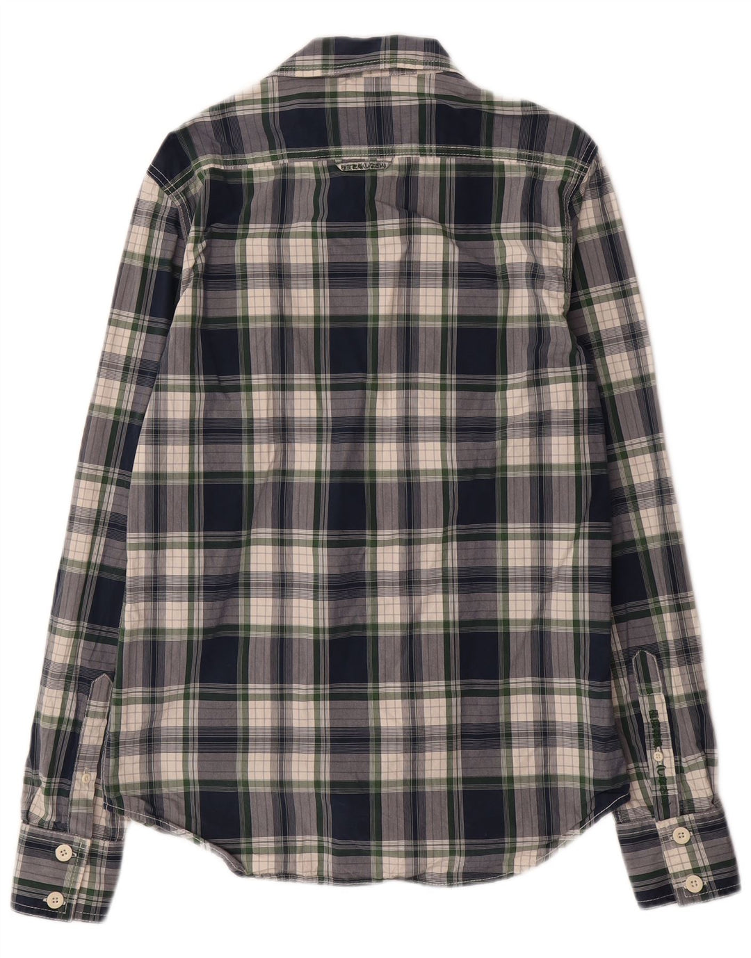 Camisa masculina SUPERDRY grande algodão xadrez azul marinho