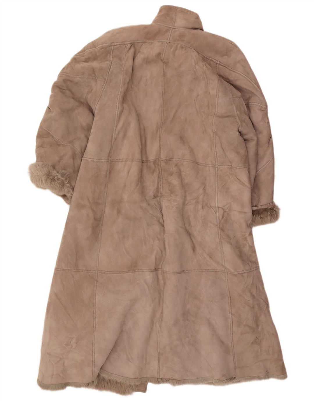 Casaco feminino vintage de shearling UK 16 grande marrom