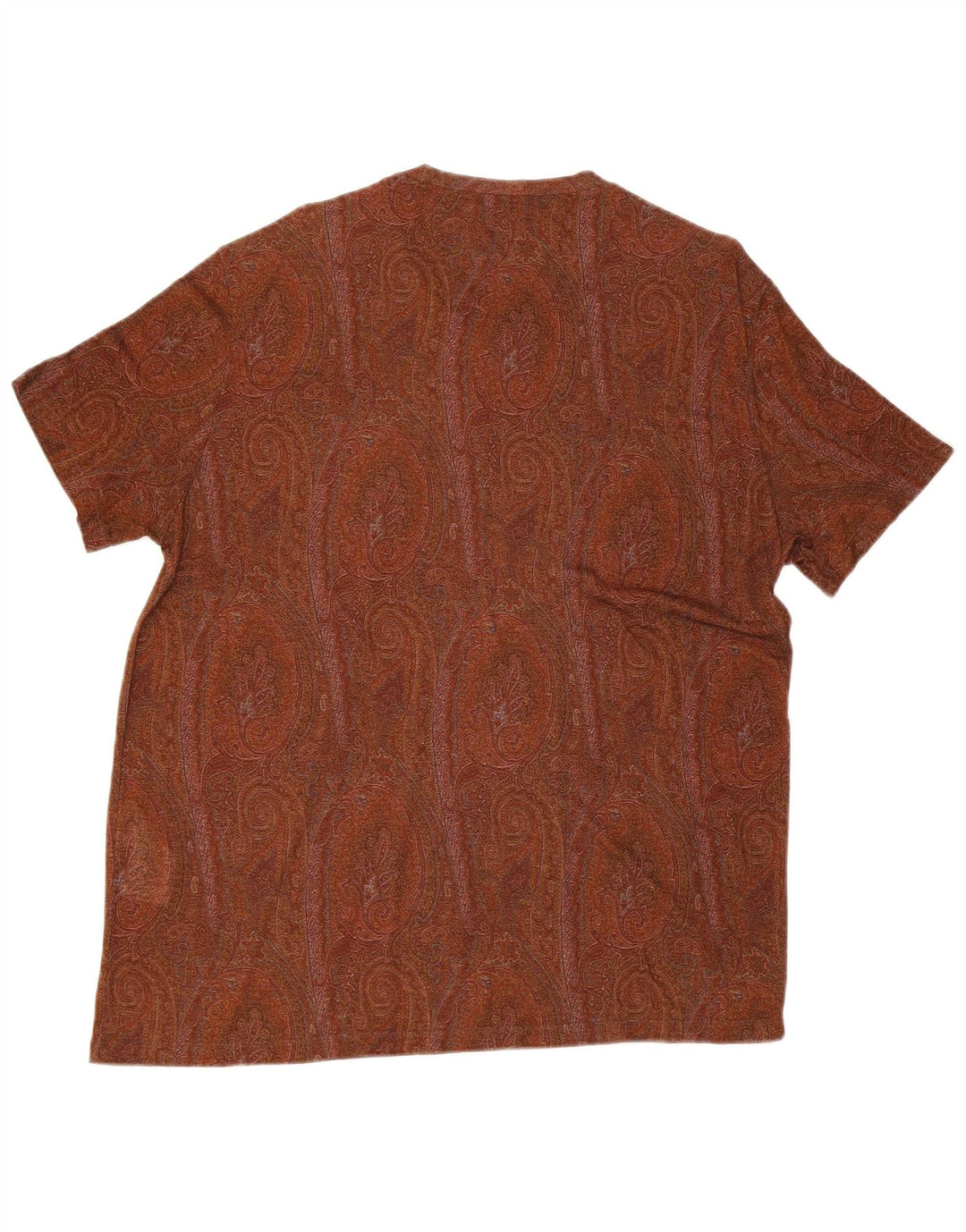 Camiseta masculina ETRO grande marrom Paisley Lyocell