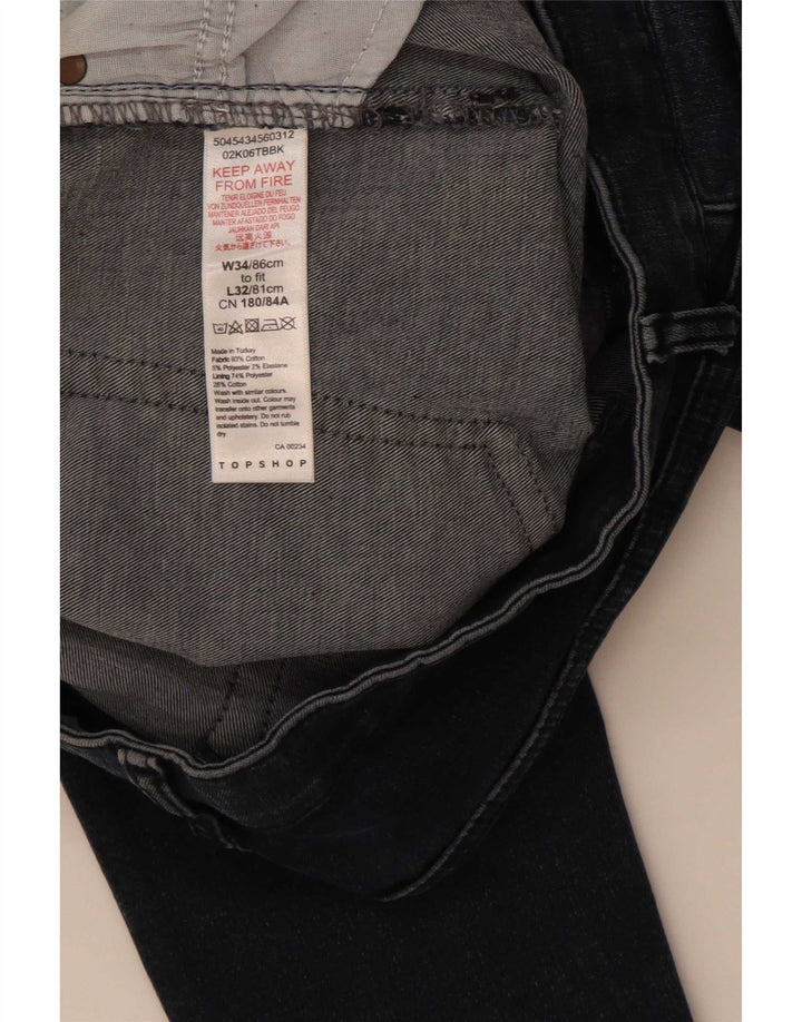 Jeans skinny feminino Topshop W34 L32 azul marinho poliéster