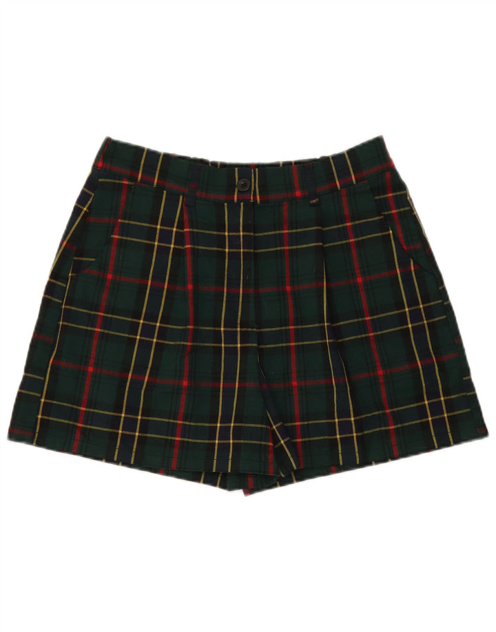 Shorts Chino Feminino Nice & Chic Grande W32 Poliéster Xadrez Verde