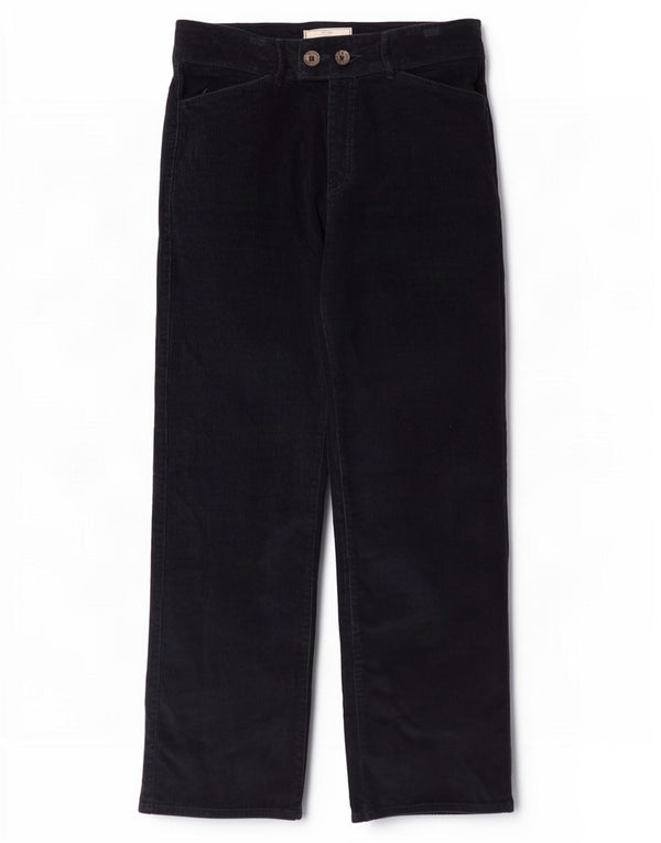 Calça feminina reta de veludo cotelê Fat Face UK 12 médio W30 L30 azul marinho