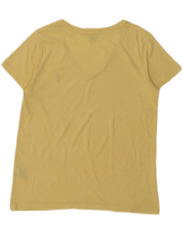 Camiseta feminina Ralph Lauren UK 14 grande algodão amarelo