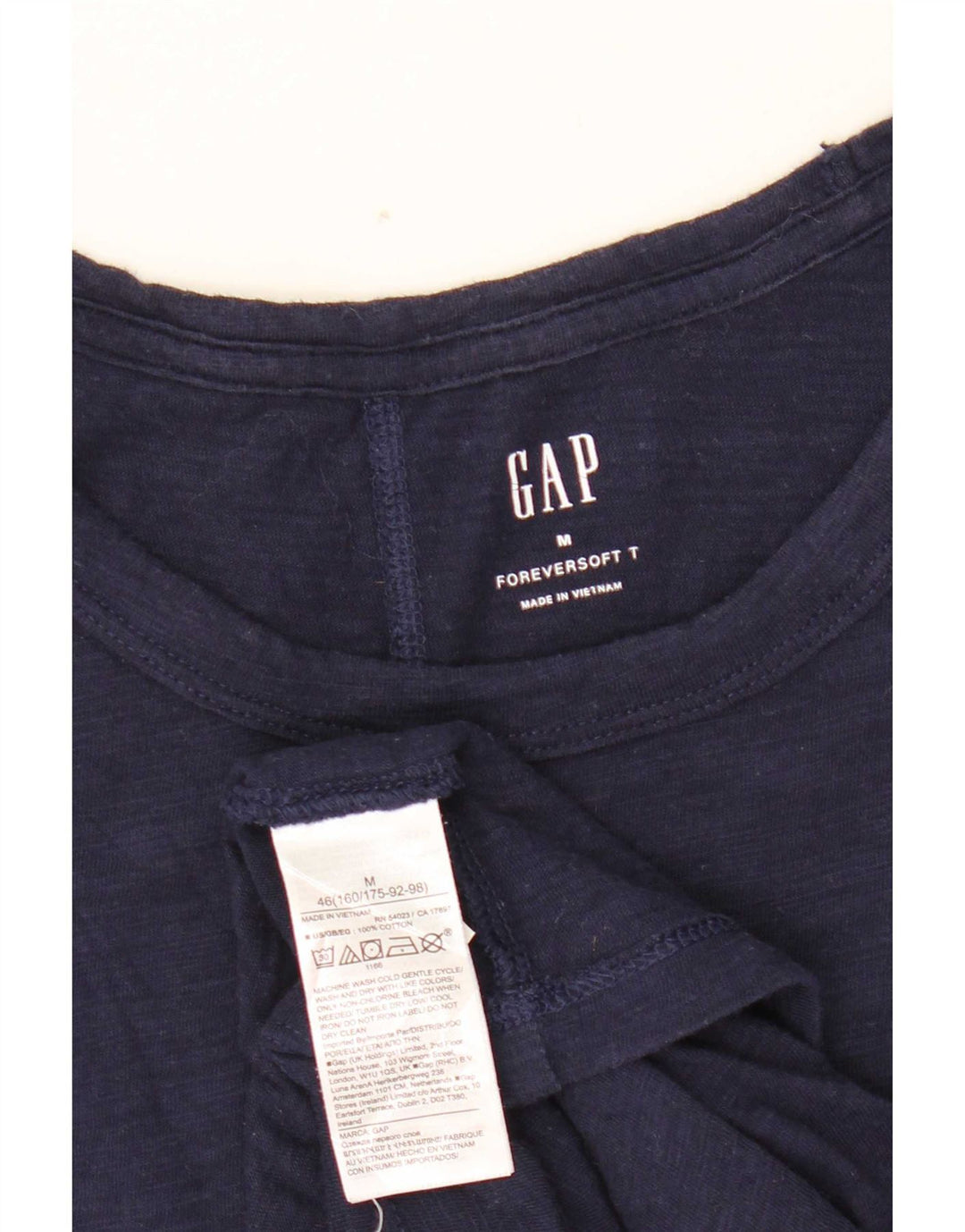 Camiseta feminina Gap UK 12 algodão azul marinho médio