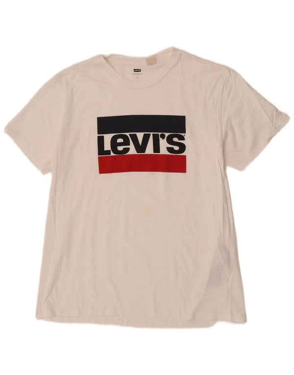 Camiseta gráfica masculina Levi's Top XL algodão branco