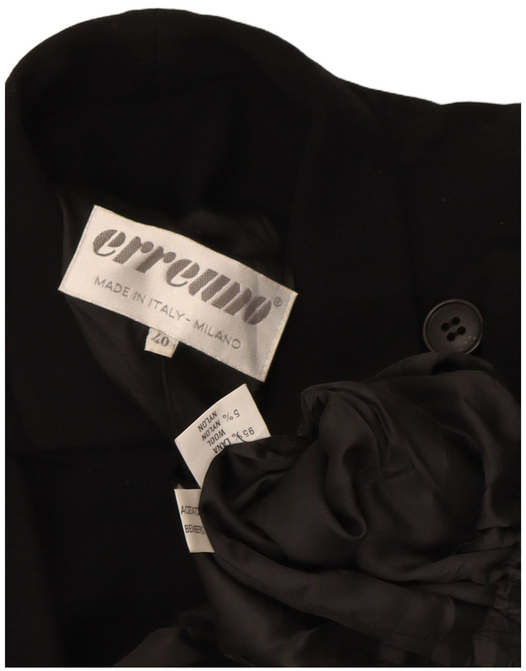 Jaqueta Blazer Feminina Erreuno EU 40 Lã Preta Média