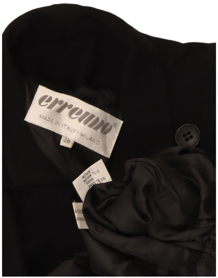 Jaqueta Blazer Feminina Erreuno EU 40 Lã Preta Média