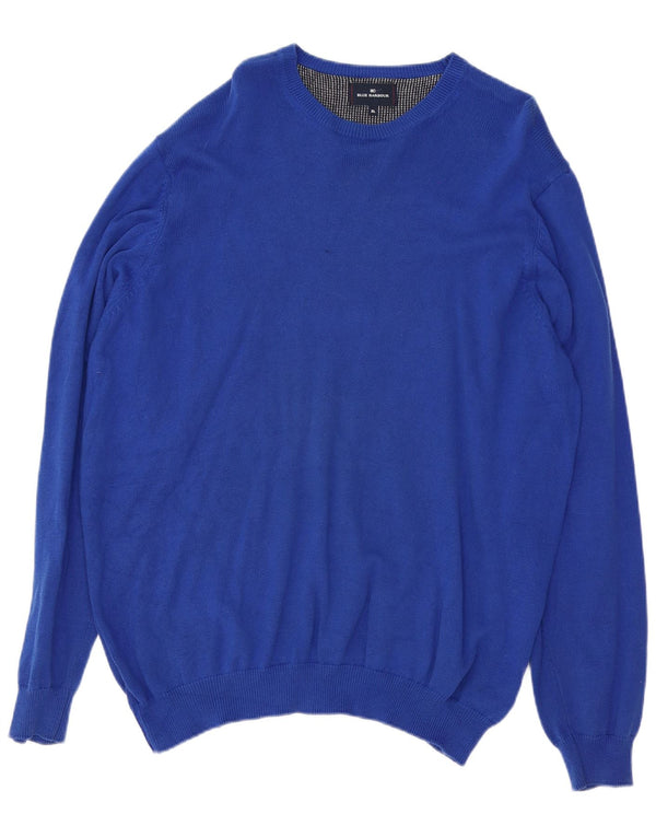 Suéter masculino Marks & Spencer Blue Harbor com gola redonda XL algodão azul