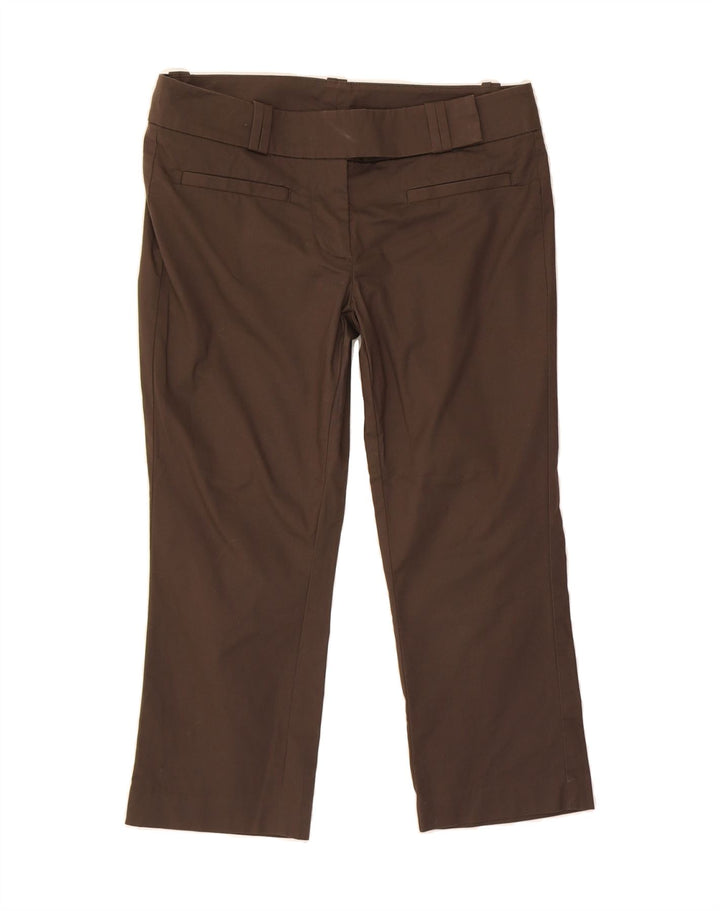 BENETTON Womens Straight Capri Trousers IT 42 Medium W32 L22 Brown Cotton Vintage Benetton and Second-Hand Benetton from Messina Hembry 