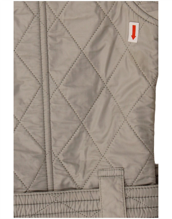 Jaqueta acolchoada feminina BARBOUR UK 8 pequena poliamida cinza