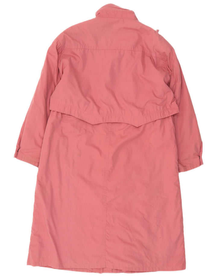 Trench coat feminino VINTAGE de grandes dimensões UK 16 poliéster rosa grande