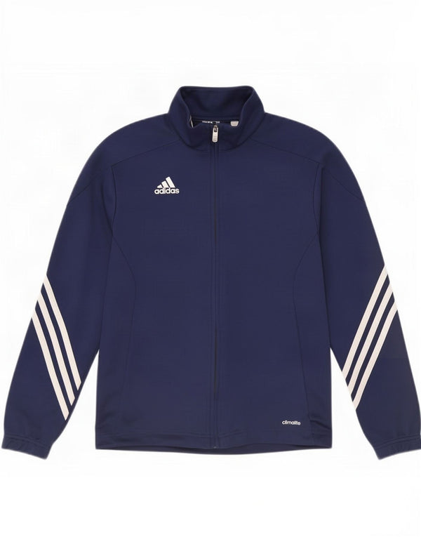 Casaco de treino Adidas Boys Climalite Top 11-12 anos azul marinho poliéster