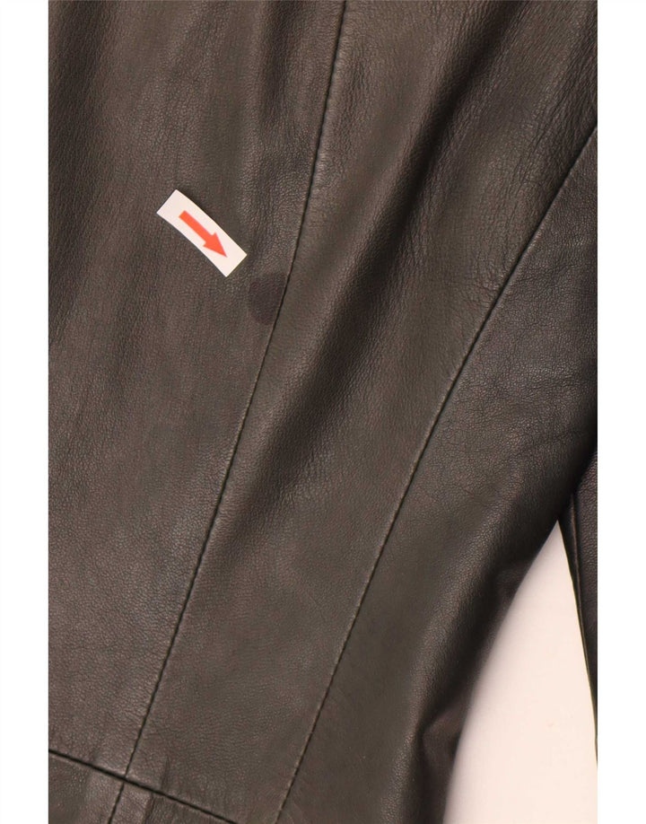 Jaqueta de couro feminina vintage IT 40 couro verde pequeno
