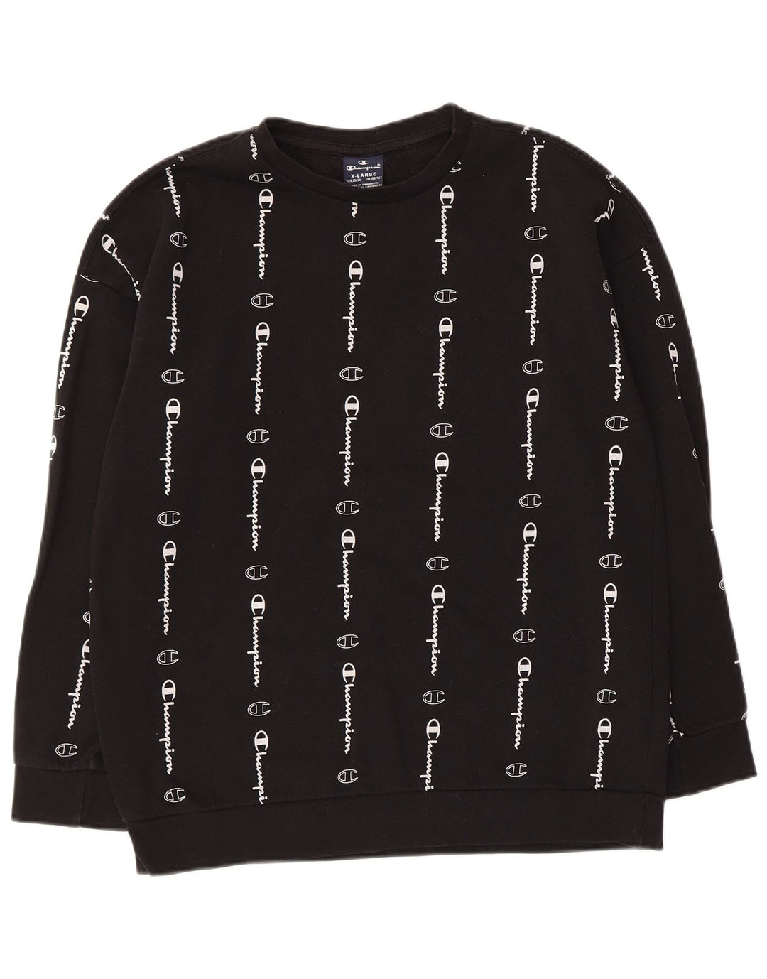 Suéter gráfico Champion Boys 13-14 anos XL preto algodão