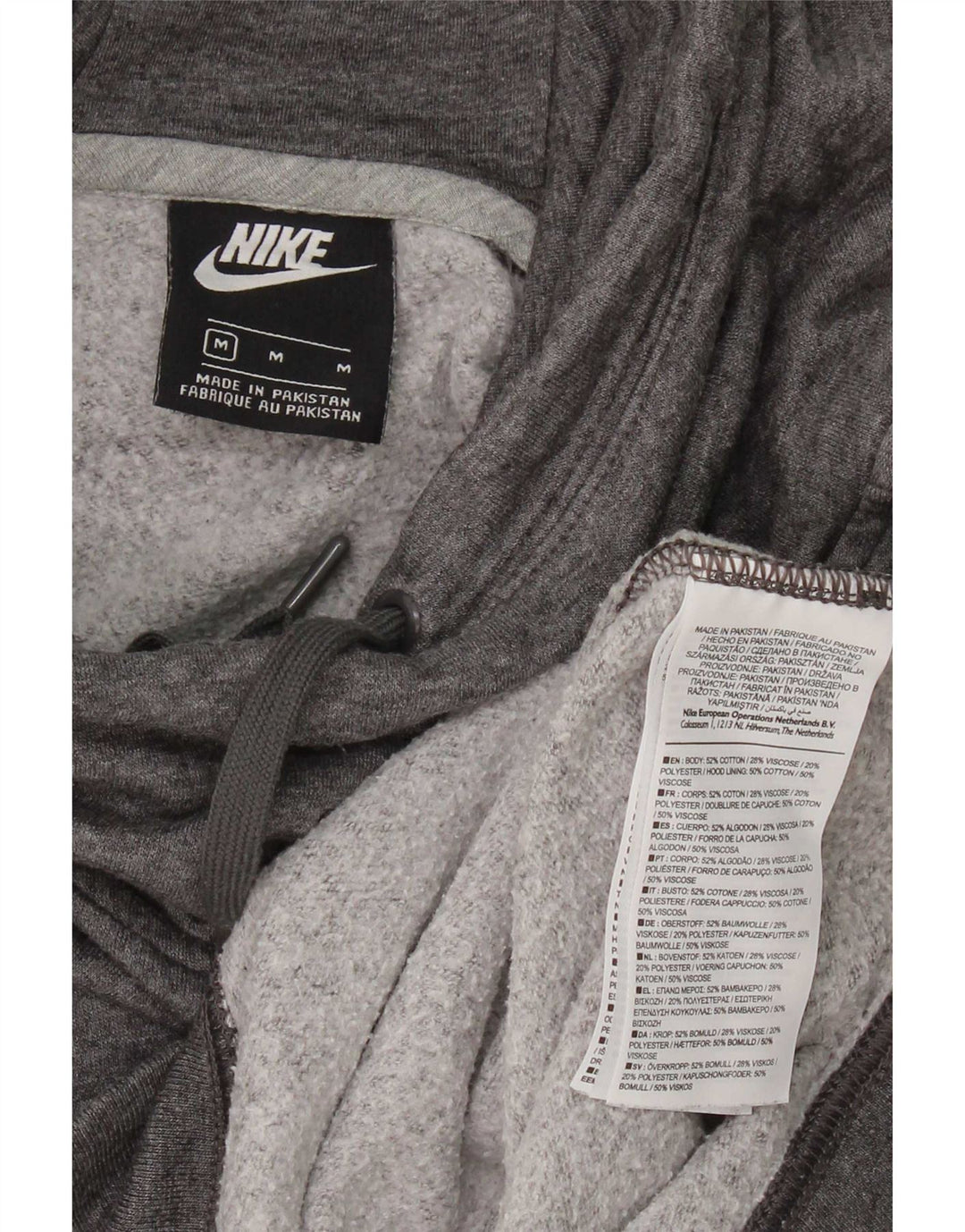 Nike Womens Hoodie Jumper UK 14 Médio Cinza Algodão