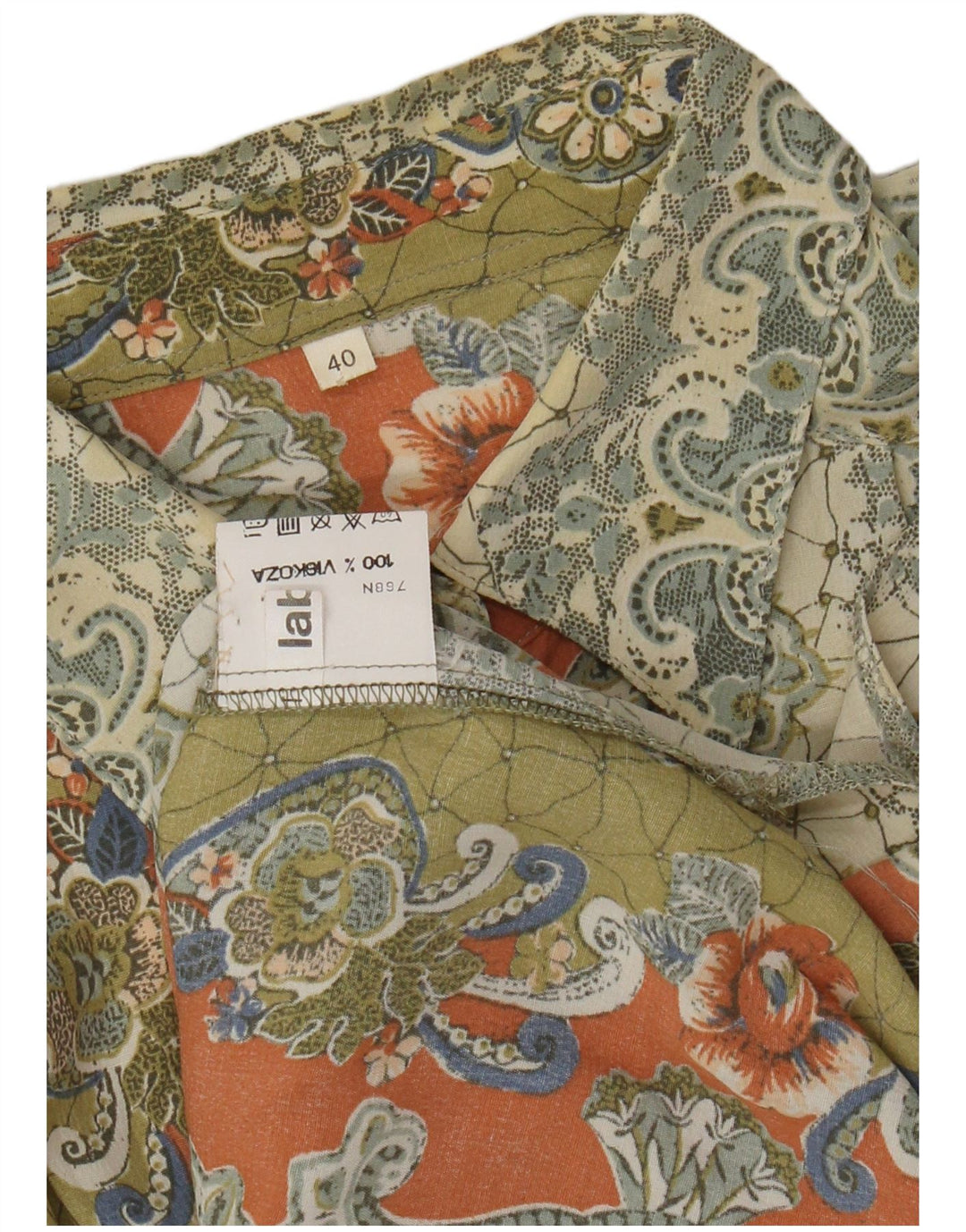 Blusa feminina VINTAGE oversized EU 40 média multicolorida paisley