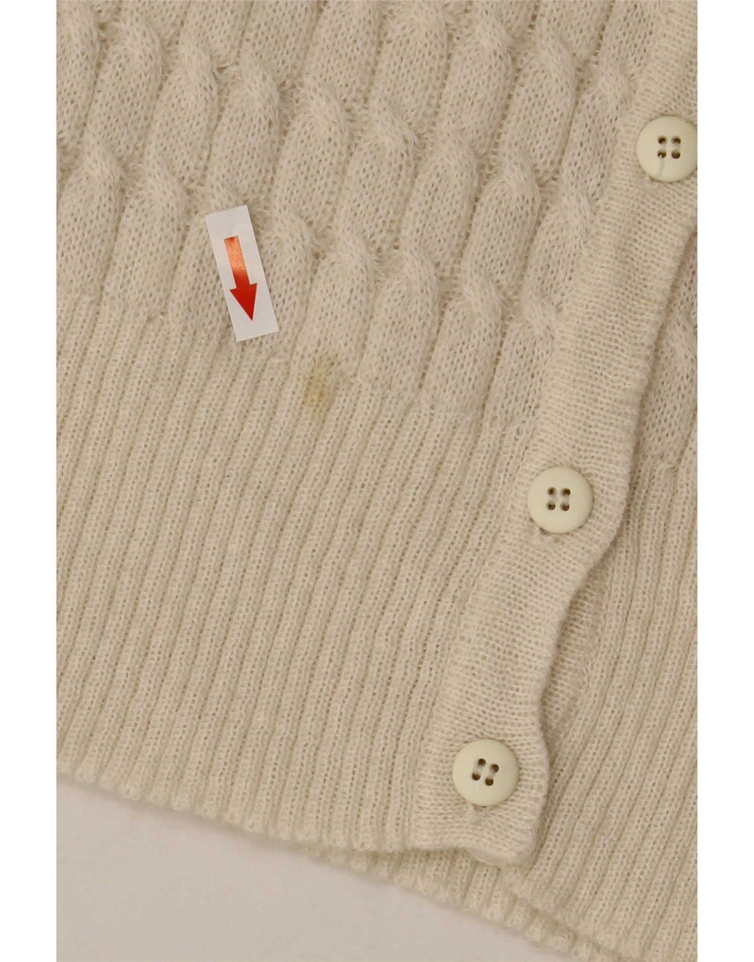 Suéter Cardigan Feminino Vintage UK 10 Pequeno Branco