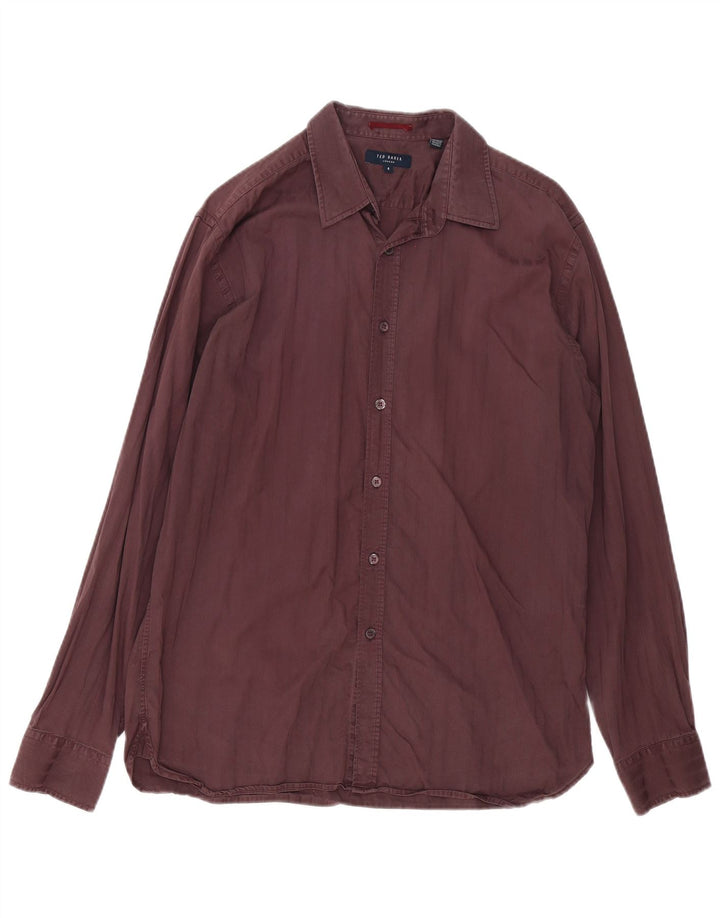 Camisa masculina TED BAKER tamanho 4 grande Borgonha