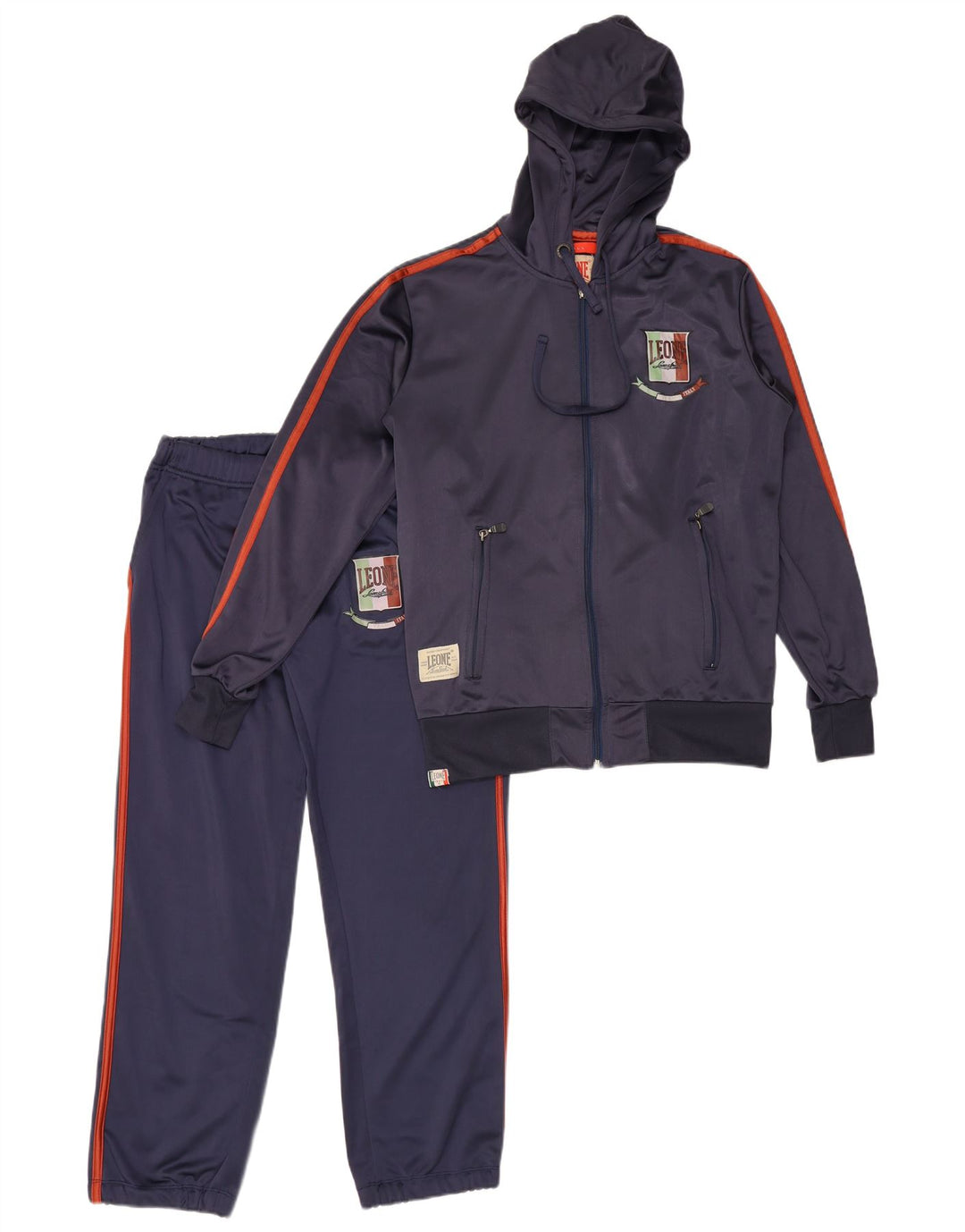 Leone Mens Graphic Hooded Full Tracksuit Pequeno Poliéster Azul Marinho