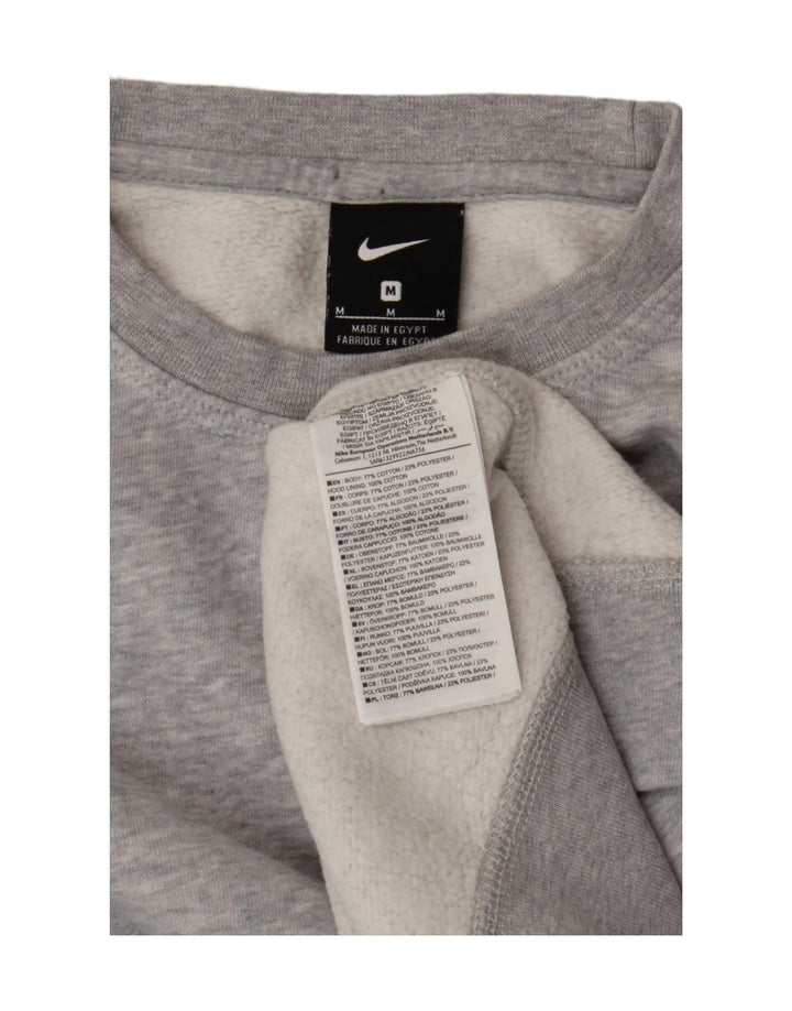 NIKE feminino oversized moletom jumper UK 14 médio cinza algodão