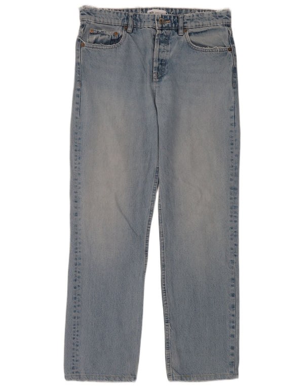 Calça jeans reta feminina Zara EU 40 médio W30 L30 azul