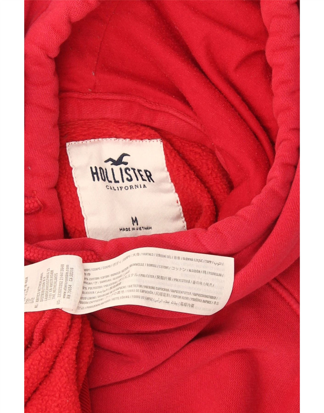 Hollister Mens Hoodie Jumper Médio Algodão Vermelho