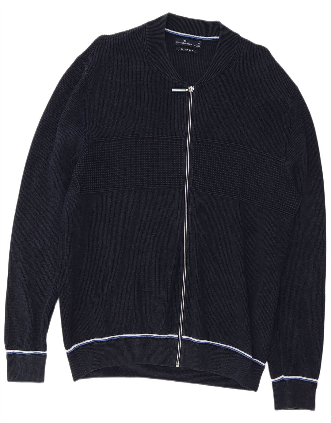 Suéter cardigã masculino Blue Harbor XL algodão marinho