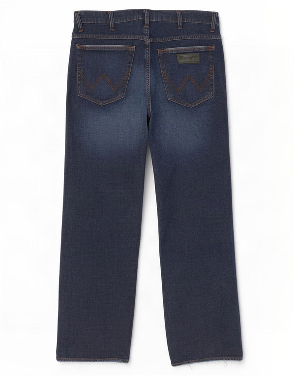 Wrangler Masculino Texas Stretch Straight Jeans W34 L28 Azul Marinho Algodão