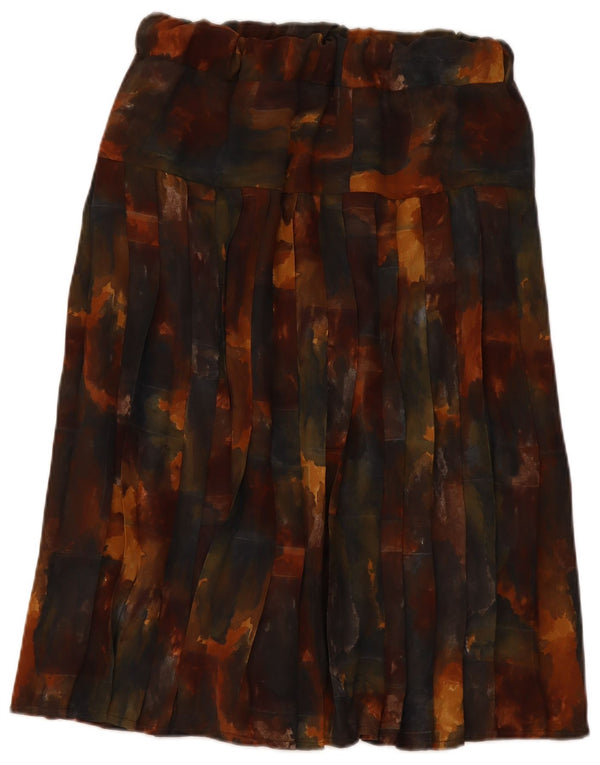 Saia plissada feminina vintage média W30 tie-dye multicolorida