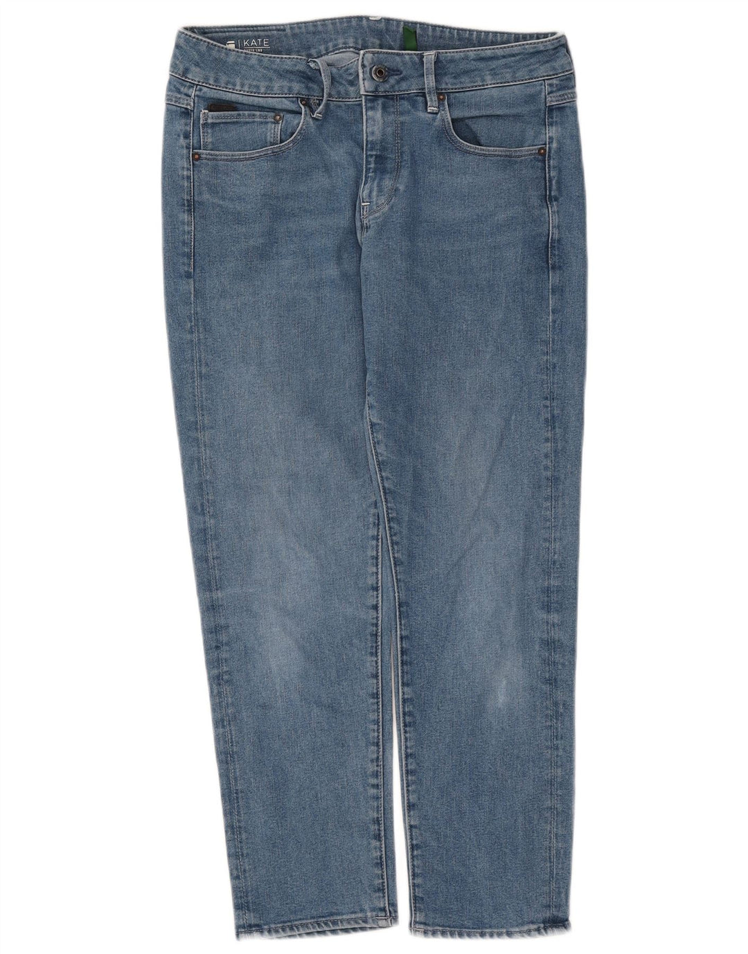 G-STAR feminino Kate Straight Jeans W25 L26 algodão azul