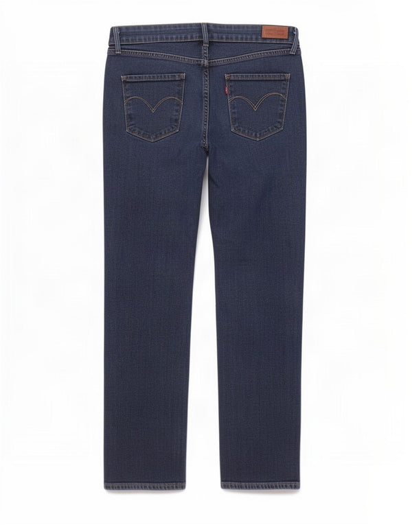 Calça jeans feminina Levi's Demi Curve Straight W32 L32 azul marinho algodão