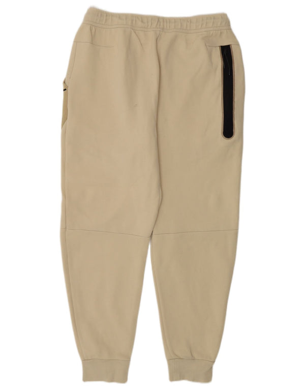 NIKE Mens Tracksuit Trousers Joggers Medium  Beige Colourblock Cotton