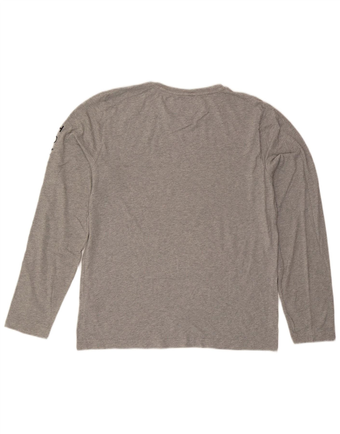 Tommy Hilfiger Camiseta masculina gráfica manga comprida grande algodão manchado cinza