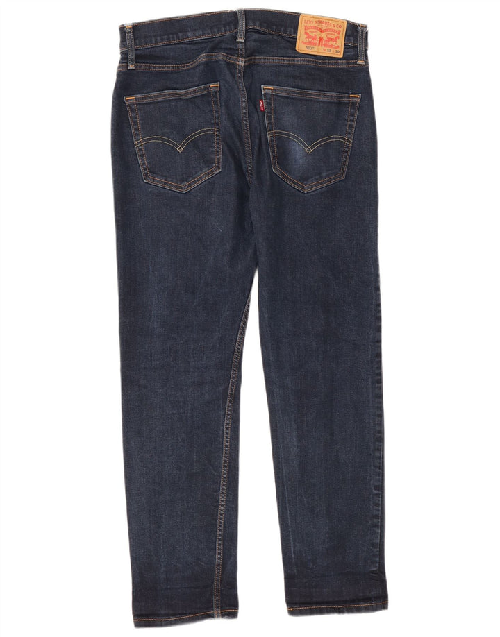 Levi's Masculino 502 Tapered Jeans W33 L30 Azul Marinho Algodão