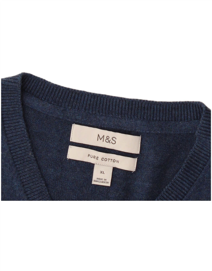 Regata masculina Marks & Spencer com colete XL de algodão azul marinho